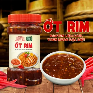 Ớt Rim Làng Chài Xưa – Ớt Tươi Rim Tỏi, Ăn Kèm Bún Mì Bánh Tráng – Hũ 140g