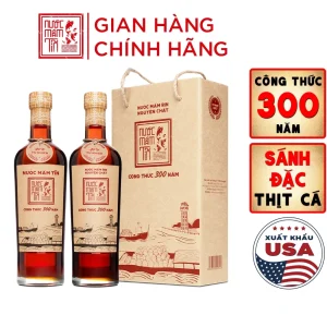 Nước Mắm Tĩn Nhãn Đỏ 40N (Hộp 2 Chai 500ml) – Nguyên Chất, Truyền Thống, Sạch Không Chất Bảo Quản